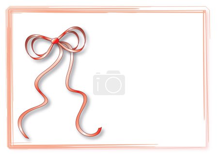 Ilustración de Tarjeta de felicitación con cinta de lazo rojo y espacio de copia - Imagen libre de derechos
