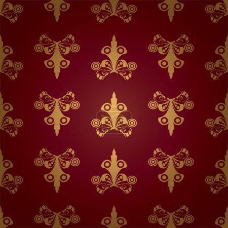 Illustration for Damask seamless pattern, vector illustration - Royalty Free Image
