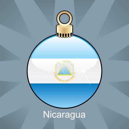 Illustration for Christmas bauble with flag nicaragua - Royalty Free Image