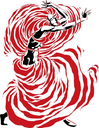 Ilustración de Bailando en el estilo tradicional - Imagen libre de derechos