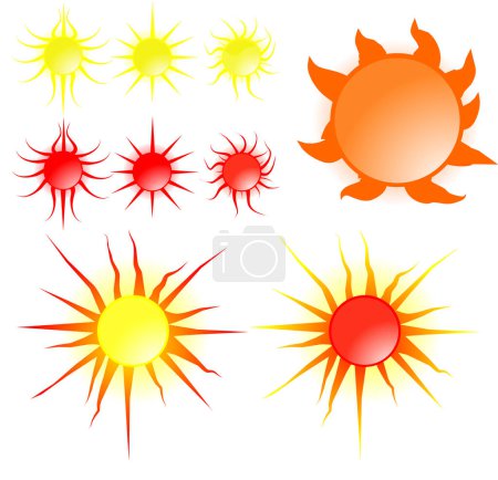 Ilustración de Conjunto de sol vector sobre fondo blanco - Imagen libre de derechos