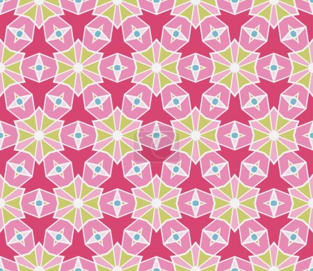 Illustration for Seamless pattern with diamonds, lines and stars - Royalty Free Image