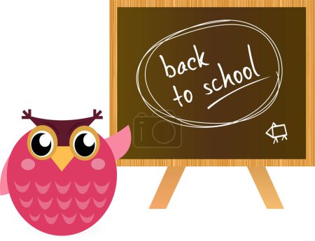 Illustration for Back to school design with owl on white background - Royalty Free Image