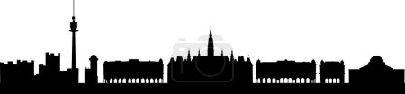 Illustration for Silhouette of city skyline. vector illustration - Royalty Free Image