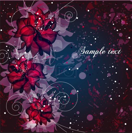 Illustration for Floral background with flowers and space for text - Royalty Free Image