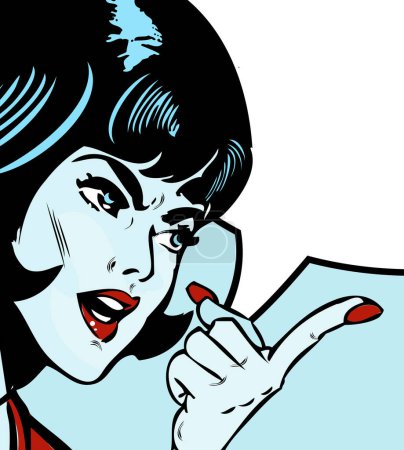 Téléchargez les illustrations : Pop art de femme en colère dans le style de bande dessinée - en licence libre de droit