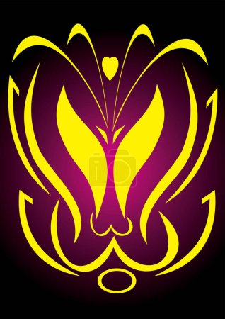 Ilustración de Ilustración vectorial de mariposa amarilla sobre fondo oscuro - Imagen libre de derechos
