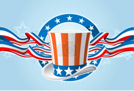 Téléchargez les illustrations : Etats-Unis drapeau et chapeau vecteur conception graphique, illustration - en licence libre de droit