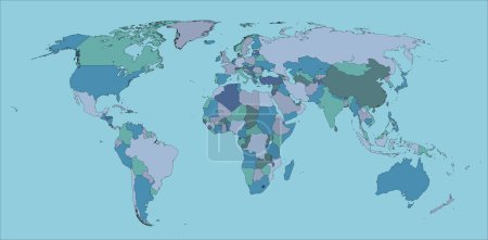 Téléchargez les illustrations : Carte du monde. la carte géographique du continent. - en licence libre de droit