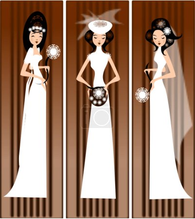Illustration for Three beautiful young girls - Royalty Free Image