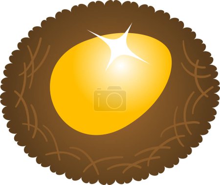 Ilustración de Ilustración vectorial de un huevo de Pascua dorado sobre un fondo blanco - Imagen libre de derechos