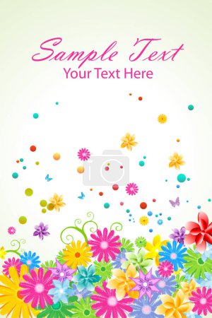 Ilustración de Flores de colores sobre un fondo blanco - Imagen libre de derechos