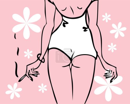 Téléchargez les illustrations : Beau corps de femme avec conception vectorielle de maillot de bain illustration - en licence libre de droit