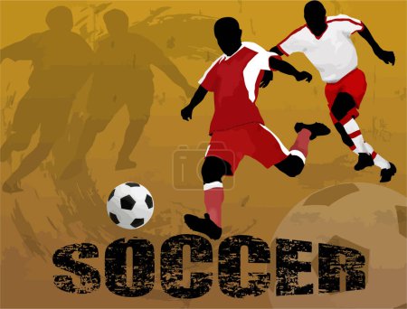 Ilustración de Jugador de fútbol en acción. Ilustración vectorial - Imagen libre de derechos