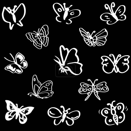 Ilustración de Mariposas conjunto vector ilustración - Imagen libre de derechos