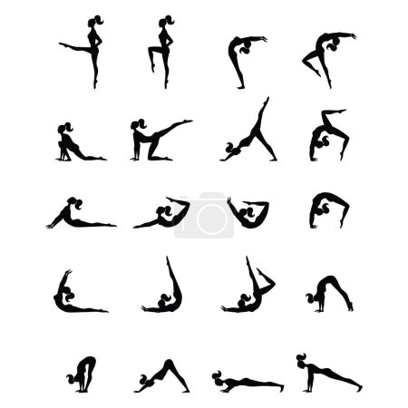 Illustration for Yoga poses vector illustration - Royalty Free Image