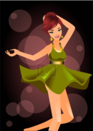 Illustration for Illustration of a beautiful dancing girl - Royalty Free Image