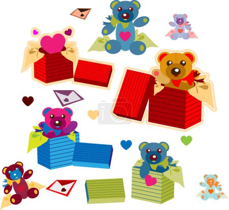 Illustration for Set of different cute toys - Royalty Free Image