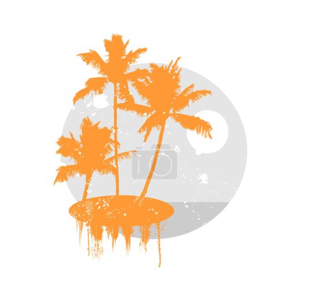Téléchargez les illustrations : Illustration vectorielle de conception de logo de palmiers orange icône - en licence libre de droit