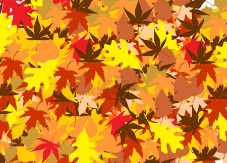 Téléchargez les illustrations : Feuille d'érable d'automne motif vectoriel fond illustration - en licence libre de droit