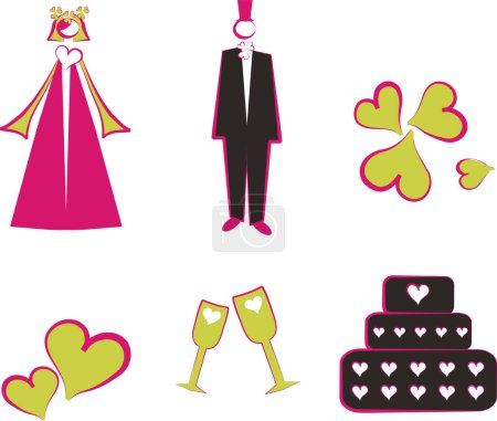 Illustration for Wedding icons. vector illustration - Royalty Free Image