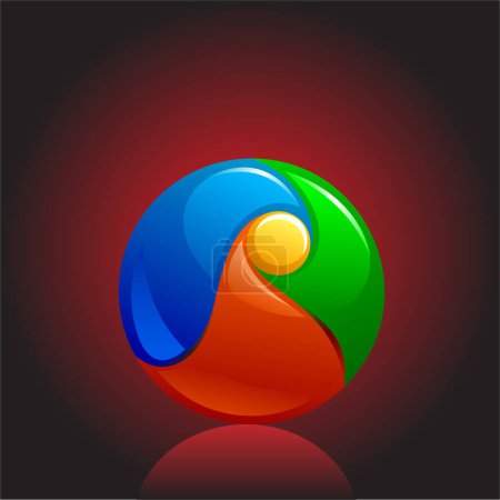 Ilustración de Vector abstracto icono logotipo. ilustración de 3 d esfera. - Imagen libre de derechos