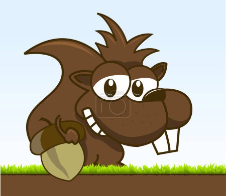 Illustration for A vector illustration of a cartoon beaver cartoon character - Royalty Free Image