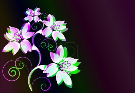Illustration for Abstract flower background with butterfly - Royalty Free Image