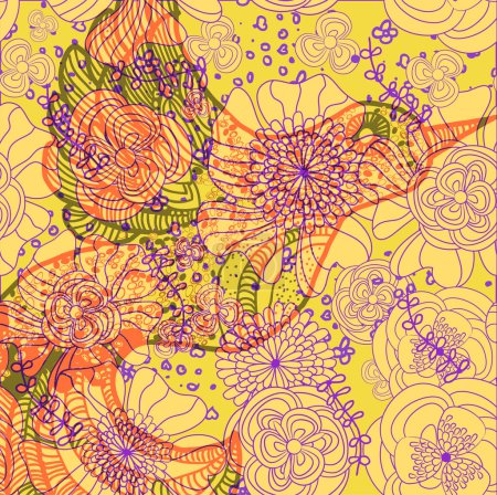 Téléchargez les illustrations : Vecteur abstrait fleur fond floral - en licence libre de droit