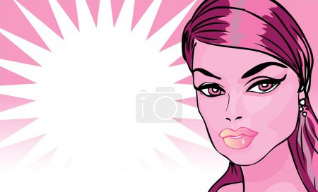 Illustration for Pop art woman with speech bubble - Royalty Free Image