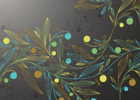 Ilustración de Vector patrón sin costura con adorno floral - Imagen libre de derechos