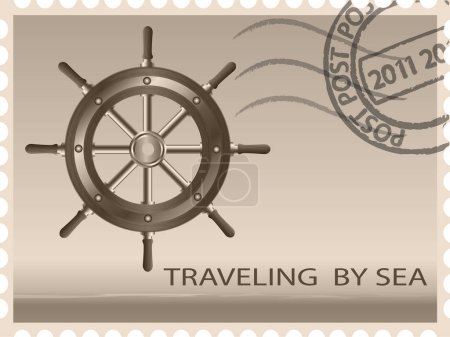 Illustration for Vintage nautical label. vector illustration - Royalty Free Image