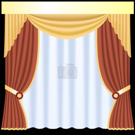 Illustration for Classic curtains. design elements - Royalty Free Image