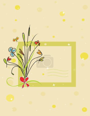 Illustration for Spring flowers and butterflies, vector illustration - Royalty Free Image