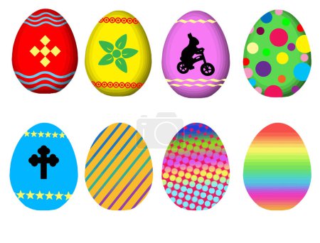 Illustration for Easter eggs set on white background - Royalty Free Image