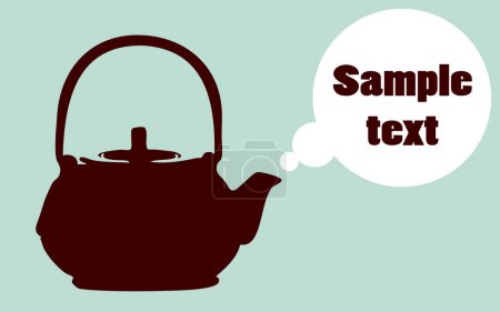 Illustration for Teapot with speech bubble with text - Royalty Free Image