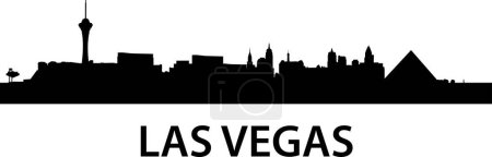 Téléchargez les illustrations : Las vegas skyline ville avec silhouette noire, illustration vectorielle - en licence libre de droit