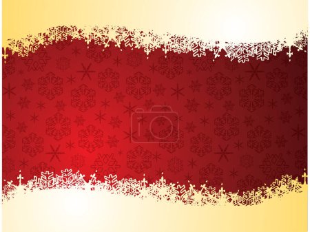Illustration for Red christmas pattern with snowflakes - Royalty Free Image