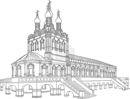 Téléchargez les illustrations : Cathédrale église croquis, vecteur conception simple - en licence libre de droit