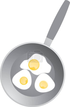 Ilustración de Huevos fritos en pan sobre fondo blanco - Imagen libre de derechos