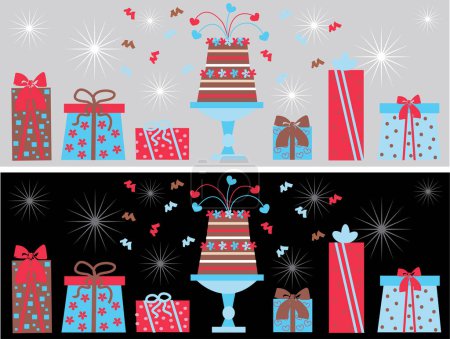 Illustration for Set of christmas and new year greeting cards - Royalty Free Image