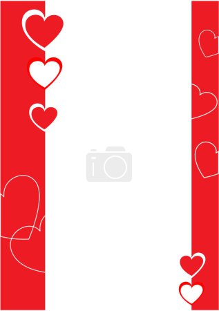 Illustration for Valentines day background with red hearts - Royalty Free Image