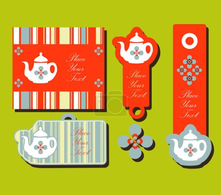 Ilustración de Conjunto de etiquetas de té, ilustración vectorial - Imagen libre de derechos
