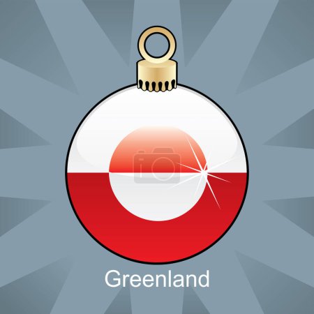 Ilustración de Navidad bauble con bandera de Groenlandia - Imagen libre de derechos
