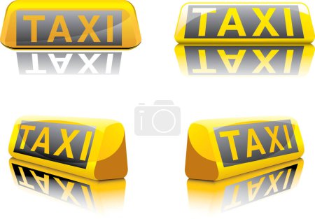 Illustration for Taxi sign icons. vector illustration of taxi - Royalty Free Image