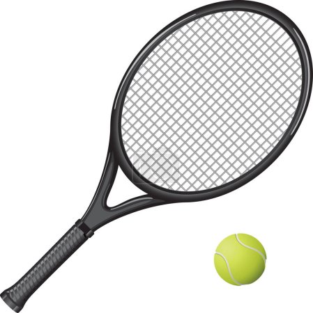 Ilustración de Pelota de tenis aislada sobre fondo blanco, ilustración vectorial - Imagen libre de derechos