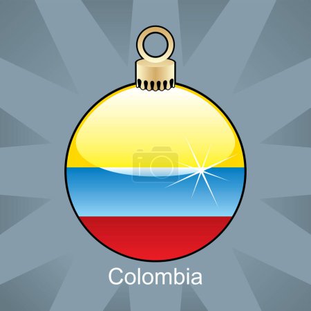 Téléchargez les illustrations : Boule de Noël avec drapeau colombien - en licence libre de droit