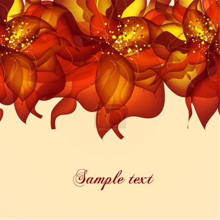 Illustration for Autumn background with flowers, vector illustration - Royalty Free Image
