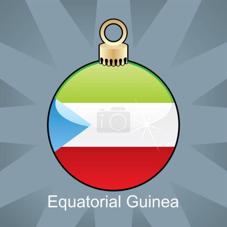 Téléchargez les illustrations : Boule de Noël avec drapeau Guinée équatoriale - en licence libre de droit