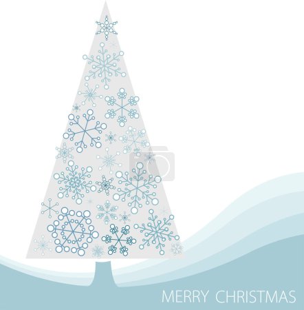 Téléchargez les illustrations : Carte de Noël avec arbre de Noël abstrait - en licence libre de droit